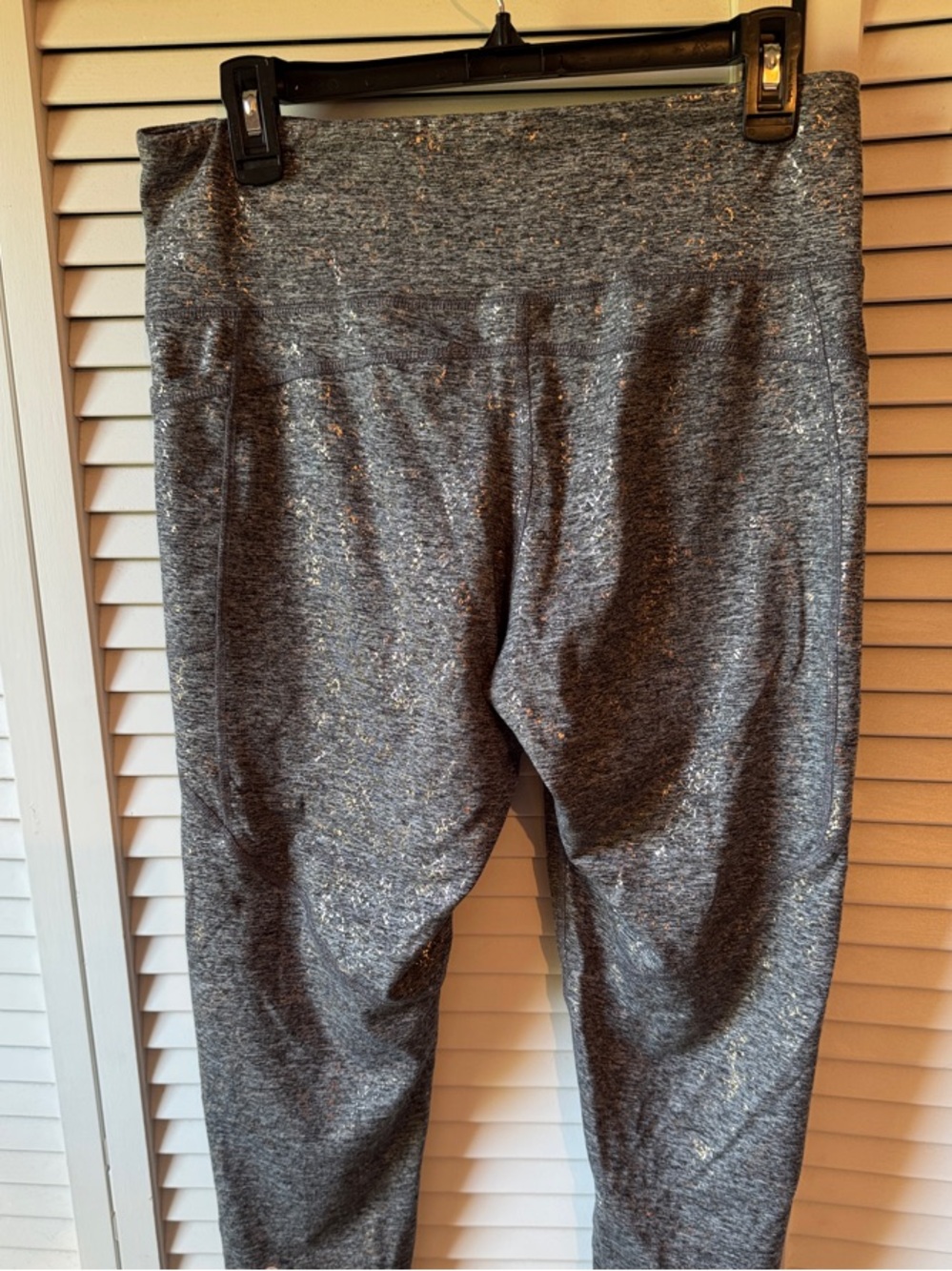 Champion Gray Heather High-Rise Leggings with Subtle Shine - Picture 3 of 4